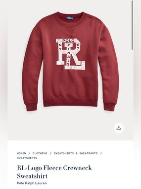 Polo Ralph Lauren NEW Size XL RL-Logo Fleece Crewneck Sweatshirt $153 MSRP